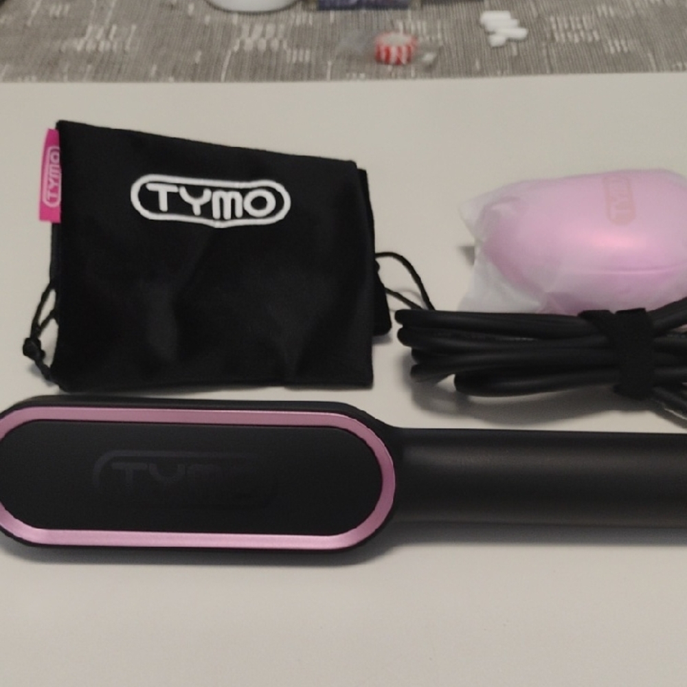 TYMO Pink and Black Hair Straightening Brush